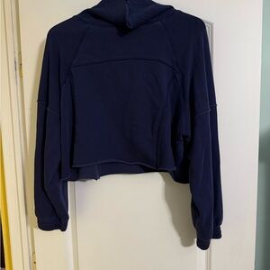 Aerie Navy Blue Cropped turtleneck sweatshirt